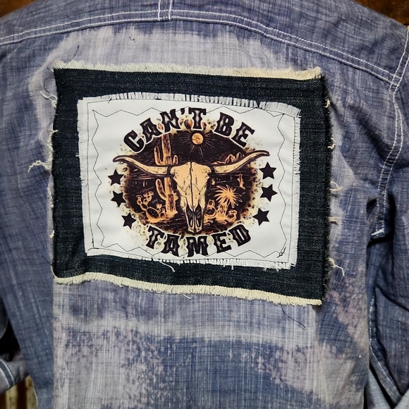 UPCYCLED and BLEACHED The Drill Button up - Picture 2 of 4